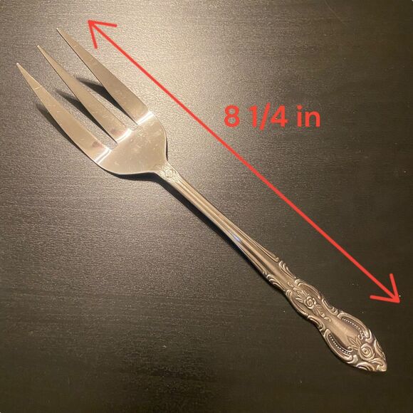 VTG LUSTREWARE Korea Stainless ROSE 7pc Flatware Fork Spoon Knife & Serving Fork - Picture 13 of 16